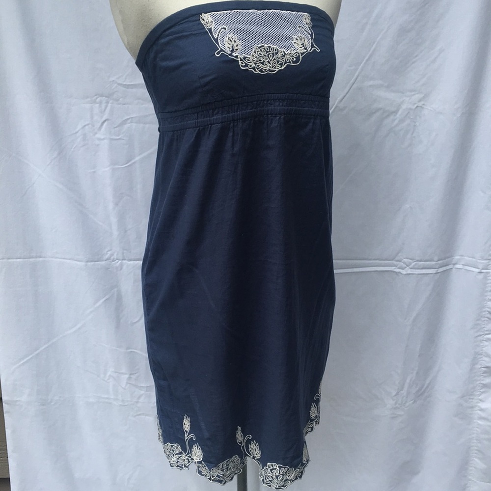 Billabong Navy Tube Dress w/ Embroidered Appliqué